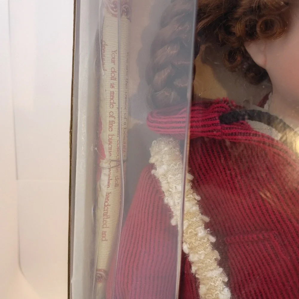 Collectors Choice Bisque Porcelain Doll Limited Edition Red‎ Jacket Green Eyes